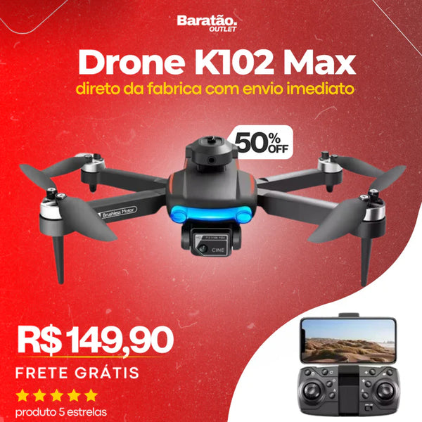 Drone K102 Max - Linha P/Iniciante + 1 Bateria de Brinde!