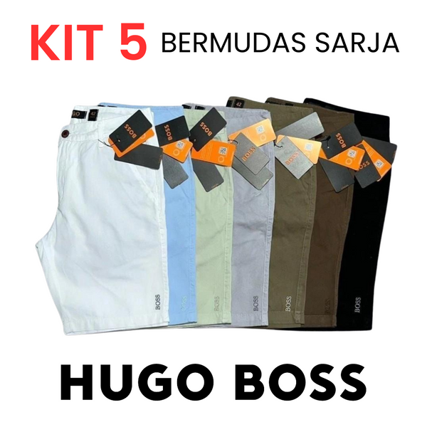 Kit 5 Bermudas de Sarja HUGO BOSS – Cores Mistas