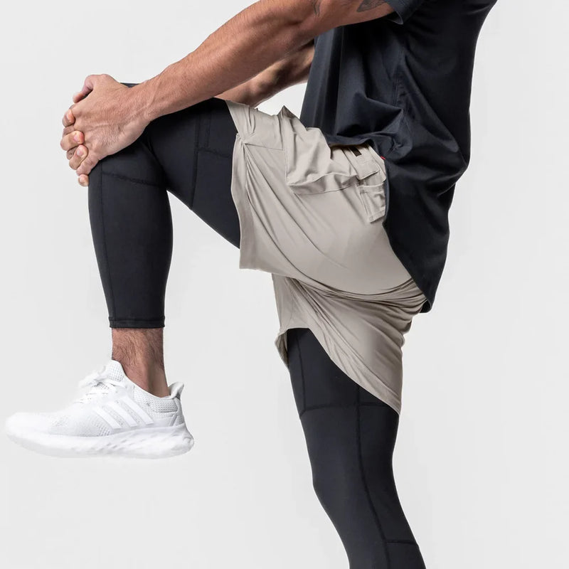 Bermuda Esportiva Dry-Fit - Com Calça de Compresão