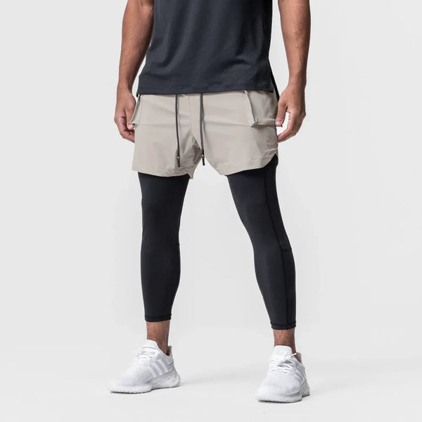 Bermuda Esportiva Dry-Fit - Com Calça de Compresão