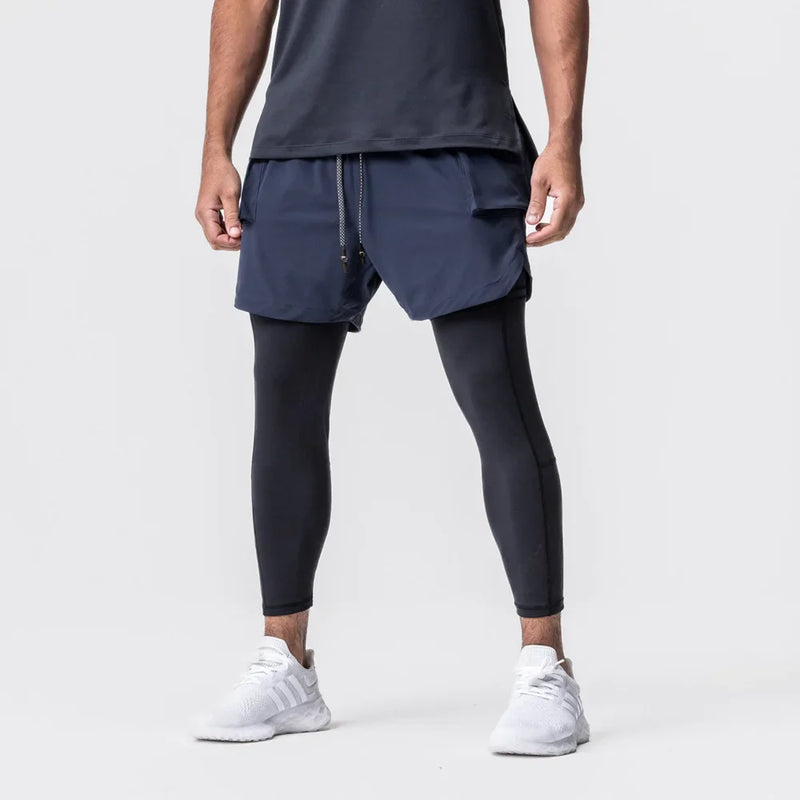 Bermuda Esportiva Dry-Fit - Com Calça de Compresão