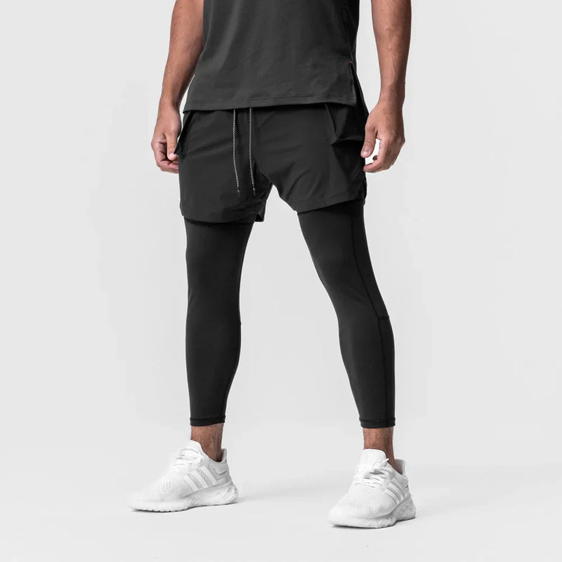 Bermuda Esportiva Dry-Fit - Com Calça de Compresão